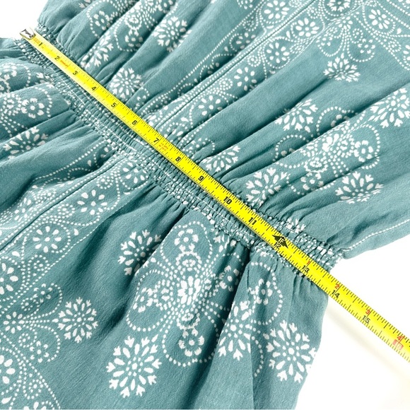 Madewell Beach Womens Medium Teal Floral V Neck Lightweight Breezy Romper NWT - Picture 13 of 15